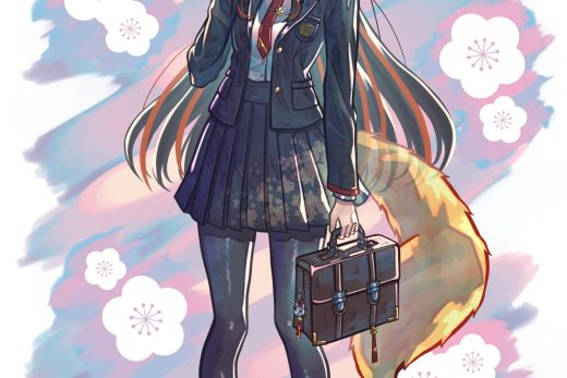 黒髪オレンジの半狐